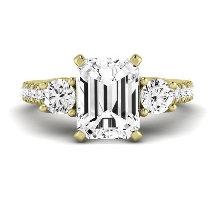 Primrose Diamond Matching Band Only ( Engagement Ring Not Included) For Ring With Emerald Center yellowgold