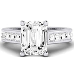 Yarrow Diamond Matching Band Only (engagement Ring Not Included) For Ring With Emerald Center whitegold