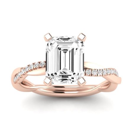 Iris Diamond Matching Band Only (does Not Include Engagement Ring) For Ring With Emerald Center rosegold