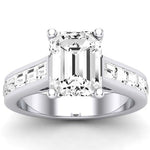 Yarrow Diamond Matching Band Only (engagement Ring Not Included) For Ring With Emerald Center whitegold