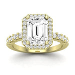 Sweet Pea Diamond Matching Band Only ( Engagement Ring Not Included) For Ring With Emerald Center yellowgold