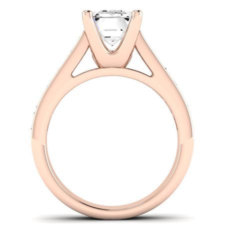 Yarrow Diamond Matching Band Only (engagement Ring Not Included) For Ring With Emerald Center rosegold