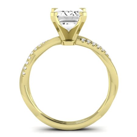 Iris Diamond Matching Band Only (does Not Include Engagement Ring) For Ring With Emerald Center yellowgold