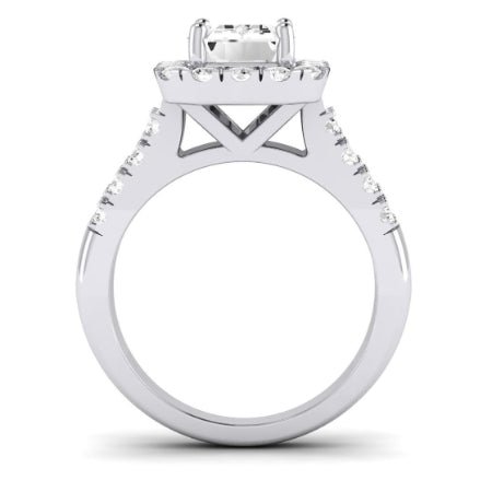 Velvet Diamond Matching Band Only ( Engagement Ring Not Included) For Ring With Emerald Center whitegold