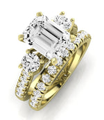 Primrose Diamond Matching Band Only ( Engagement Ring Not Included) For Ring With Emerald Center yellowgold