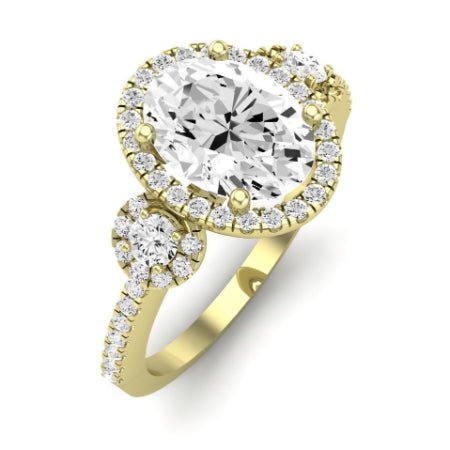 Lunaria Diamond Matching Band Only (does Not Include Engagement Ring) For Ring With Oval Center yellowgold