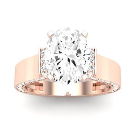 Lavender Diamond Matching Band Only (engagement Ring Not Included) For Ring With Oval Center rosegold