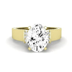 Lavender Diamond Matching Band Only (engagement Ring Not Included) For Ring With Oval Center yellowgold