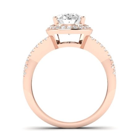 Moonflower Diamond Matching Band Only ( Engagement Ring Not Included) For Ring With Oval Center rosegold