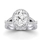 Moonflower Diamond Matching Band Only ( Engagement Ring Not Included) For Ring With Oval Center whitegold