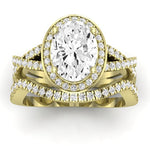 Moonflower Diamond Matching Band Only ( Engagement Ring Not Included) For Ring With Oval Center yellowgold