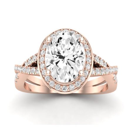 Moonflower Diamond Matching Band Only ( Engagement Ring Not Included) For Ring With Oval Center rosegold