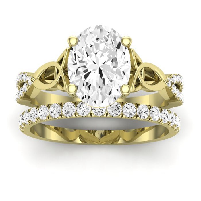 Pavonia Diamond Matching Band Only (does Not Include Engagement Ring)  For Ring With Oval Center yellowgold