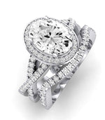 Moonflower Diamond Matching Band Only ( Engagement Ring Not Included) For Ring With Oval Center whitegold