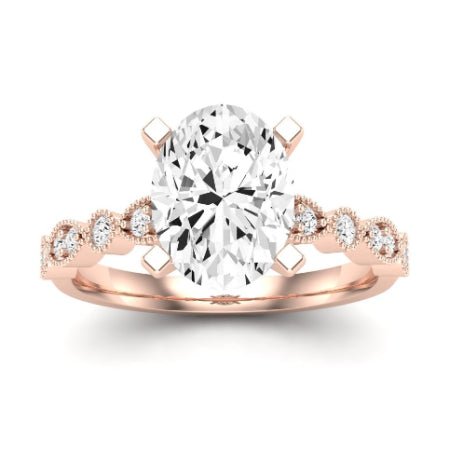 Marigold Diamond Matching Band Only (does Not Include Engagement Ring) For Ring With Oval Center rosegold