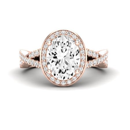 Moonflower Diamond Matching Band Only ( Engagement Ring Not Included) For Ring With Oval Center rosegold