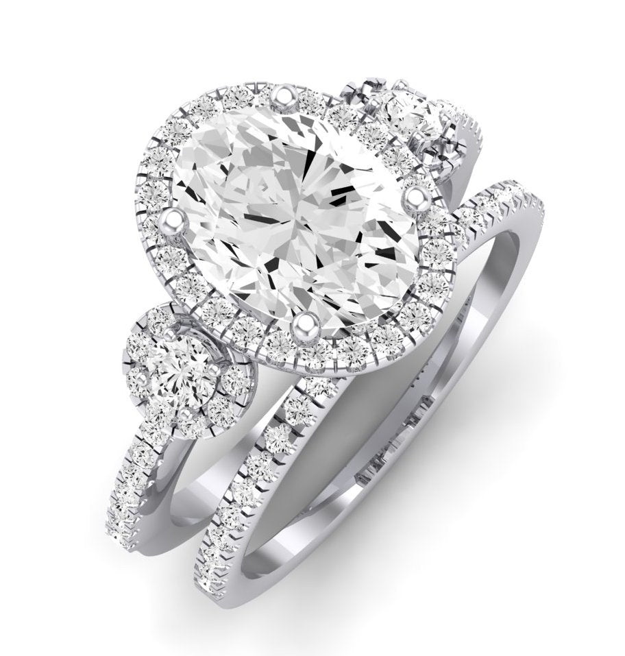 Lunaria Diamond Matching Band Only (does Not Include Engagement Ring) For Ring With Oval Center whitegold