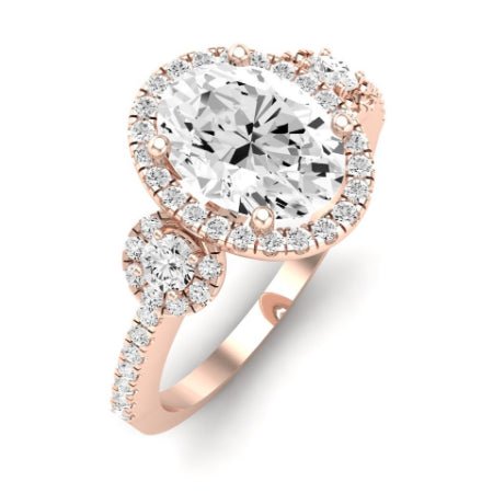 Lunaria Diamond Matching Band Only (does Not Include Engagement Ring) For Ring With Oval Center rosegold