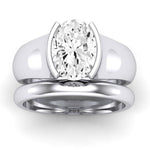 Jasmine Diamond Matching Band Only (does Not Include Engagement Ring) For Ring With Oval Center whitegold