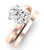 Zinnia Diamond Matching Band Only ( Engagement Ring Not Included) For Ring With Oval Center rosegold