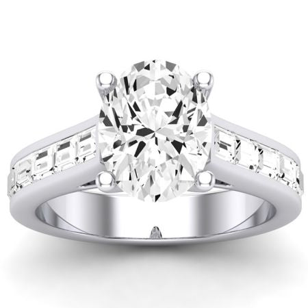 Yarrow Diamond Matching Band Only (engagement Ring Not Included) For Ring With Oval Center whitegold