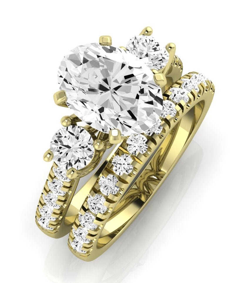 Primrose Diamond Matching Band Only ( Engagement Ring Not Included) For Ring With Oval Center yellowgold