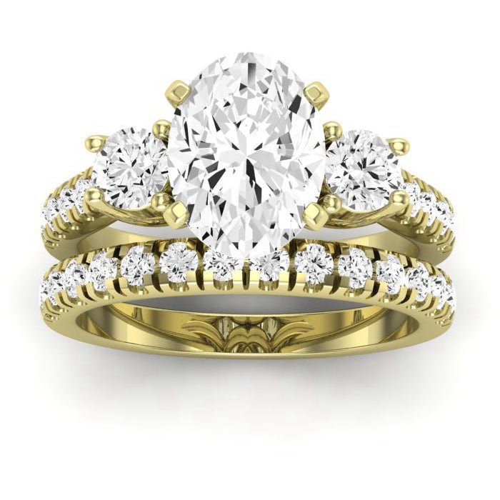 Primrose Diamond Matching Band Only ( Engagement Ring Not Included) For Ring With Oval Center yellowgold