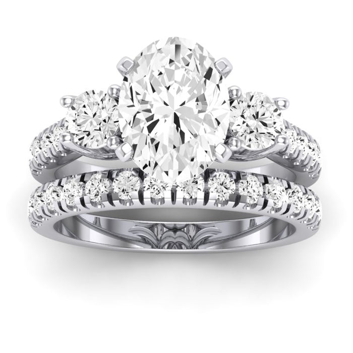 Primrose Diamond Matching Band Only ( Engagement Ring Not Included) For Ring With Oval Center whitegold