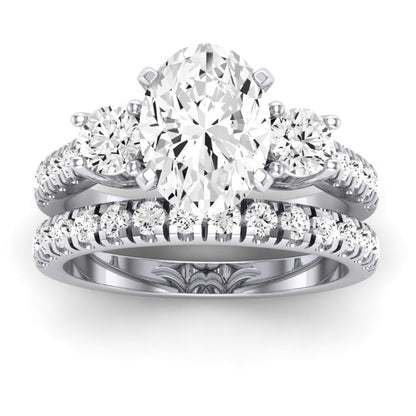 Primrose Diamond Matching Band Only ( Engagement Ring Not Included) For Ring With Oval Center whitegold