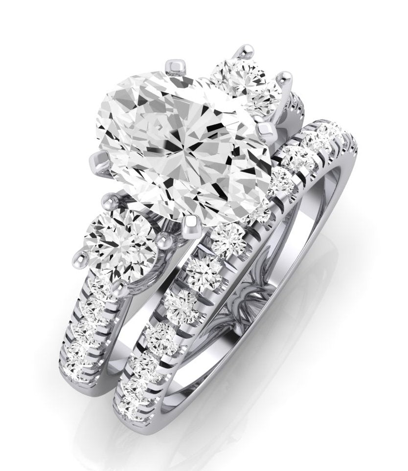 Primrose Diamond Matching Band Only ( Engagement Ring Not Included) For Ring With Oval Center whitegold