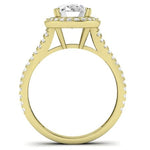 Tea Rose Diamond Matching Band Only (does Not Include Engagement Ring) For Ring With Oval Center yellowgold