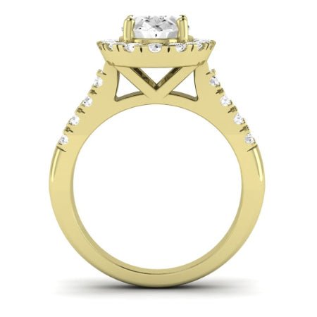 Velvet Diamond Matching Band Only ( Engagement Ring Not Included) For Ring With Oval Center yellowgold