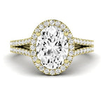 Silene Diamond Matching Band Only ( Engagement Ring Not Included) For Ring With Oval Center yellowgold