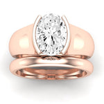 Jasmine Diamond Matching Band Only (does Not Include Engagement Ring) For Ring With Oval Center rosegold
