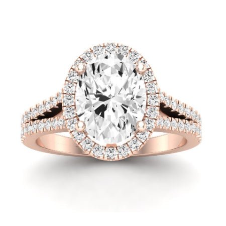 Silene Diamond Matching Band Only ( Engagement Ring Not Included) For Ring With Oval Center rosegold
