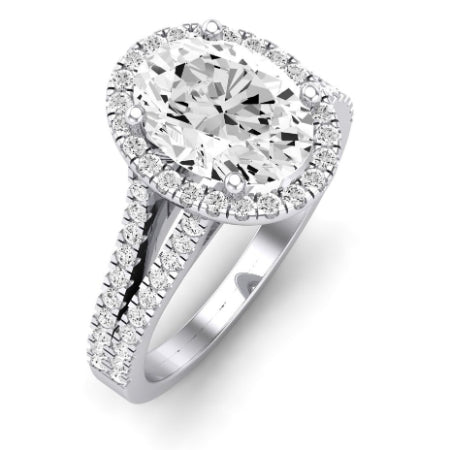 Silene Diamond Matching Band Only ( Engagement Ring Not Included) For Ring With Oval Center whitegold