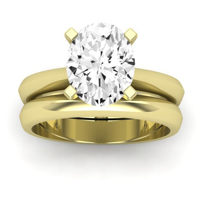 Senna Diamond Matching Band Only ( Engagement Ring Not Included) For Ring With Oval Center yellowgold