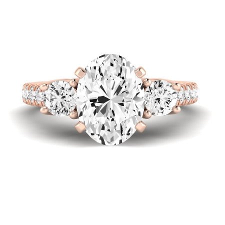 Primrose Diamond Matching Band Only ( Engagement Ring Not Included) For Ring With Oval Center rosegold