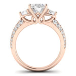 Thistle Diamond Matching Band Only ( Engagement Ring Not Included) For Ring With Oval Center rosegold