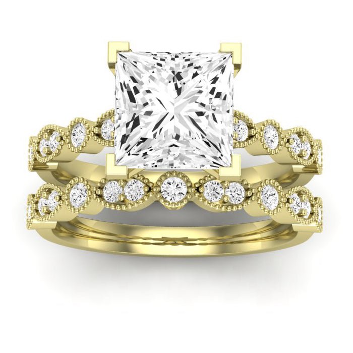 Marigold Diamond Matching Band Only (does Not Include Engagement Ring) For Ring With Princess Center yellowgold