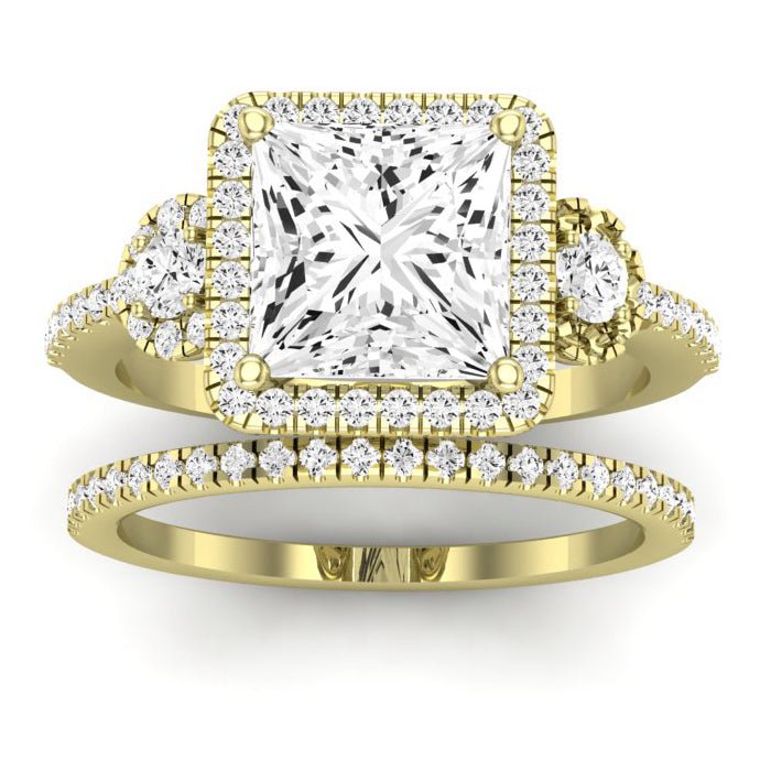 Lunaria Diamond Matching Band Only (does Not Include Engagement Ring) For Ring With Princess Center yellowgold