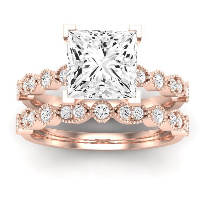 Marigold Diamond Matching Band Only (does Not Include Engagement Ring) For Ring With Princess Center rosegold