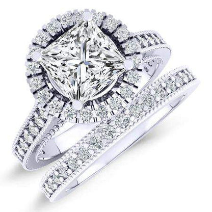 Mawar Diamond Matching Band Only (engagement Ring Not Included) For Ring With Princess Center whitegold