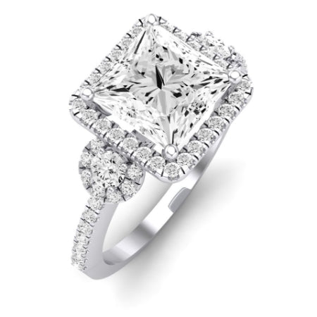 Lunaria Diamond Matching Band Only (does Not Include Engagement Ring) For Ring With Princess Center whitegold