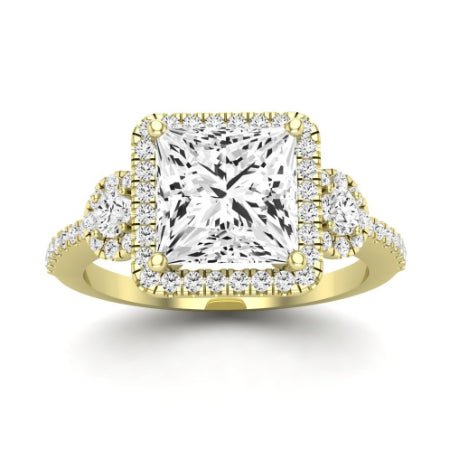 Lunaria Diamond Matching Band Only (does Not Include Engagement Ring) For Ring With Princess Center yellowgold