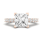 Magnolia Diamond Matching Band Only (does Not Include Engagement Ring) For Ring With Princess Center rosegold