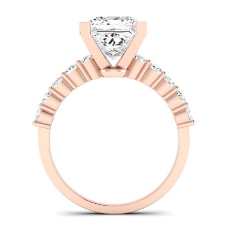 Magnolia Diamond Matching Band Only (does Not Include Engagement Ring) For Ring With Princess Center rosegold