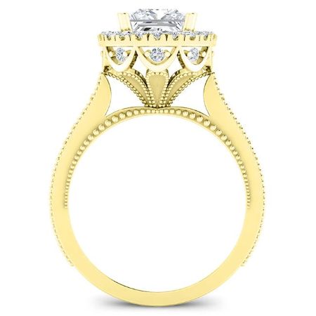 Mawar Diamond Matching Band Only (engagement Ring Not Included) For Ring With Princess Center yellowgold