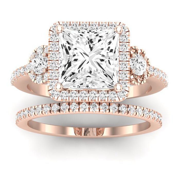 Lunaria Diamond Matching Band Only (does Not Include Engagement Ring) For Ring With Princess Center rosegold