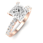 Magnolia Diamond Matching Band Only (does Not Include Engagement Ring) For Ring With Princess Center rosegold